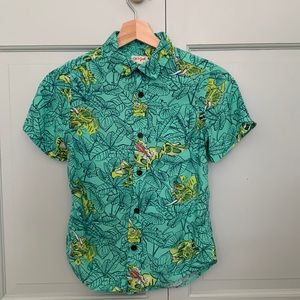 Adorable Cat & Jack Dinosaur Print Hawaiian Shirt Size M (8/10)
